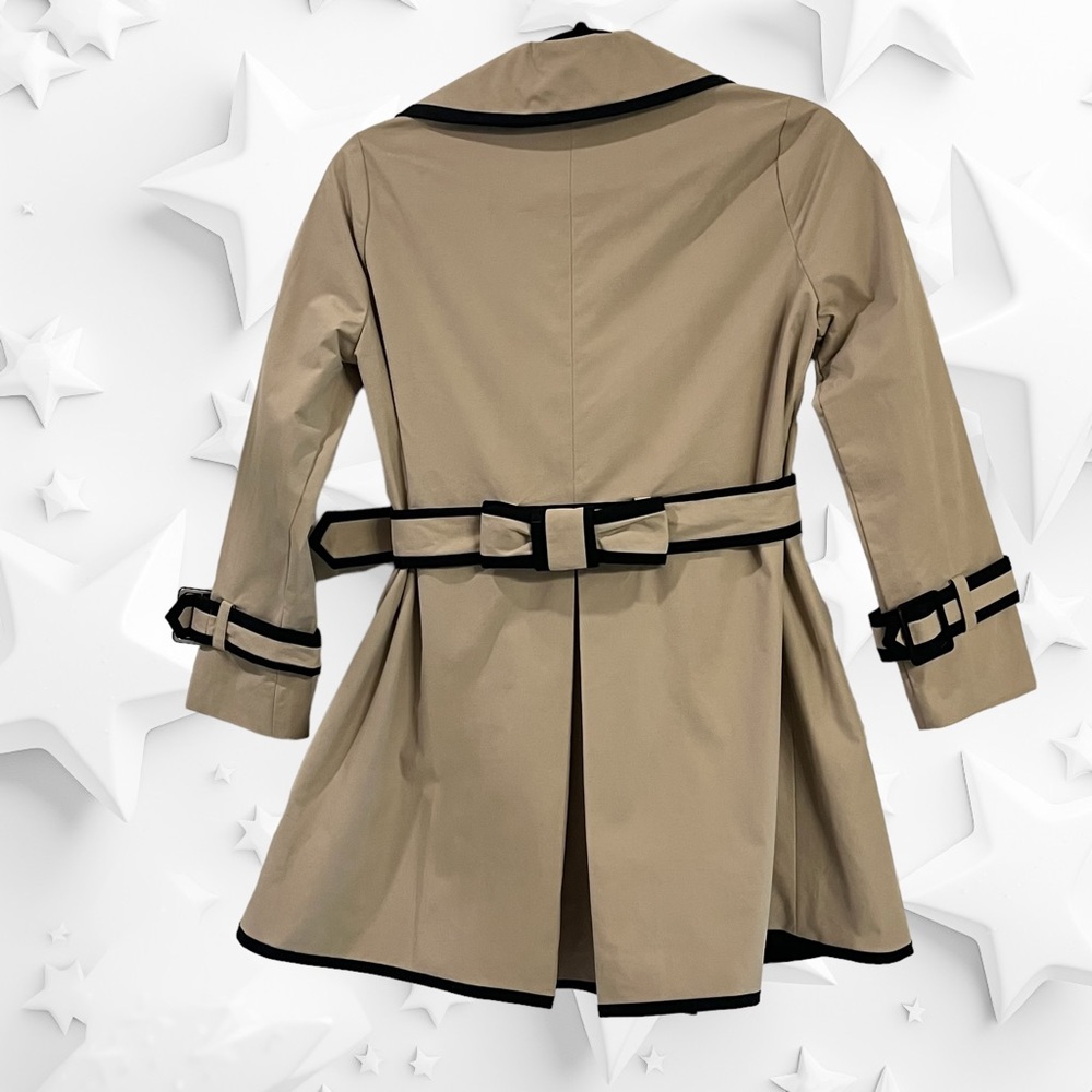 Kate Spade Tan/Black Trench Coat girl size M - Picture 2 of 9